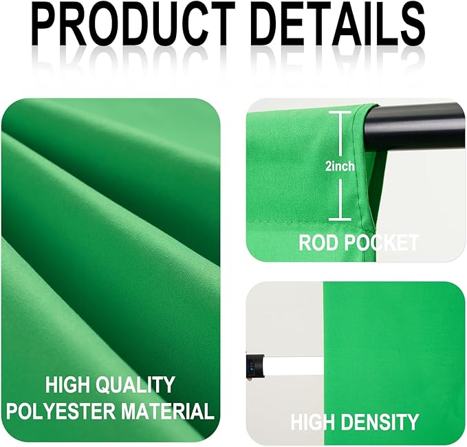 GFCC Green Screen - 10FTX12FT Green Screen Backdrop Photo Backdrop for Photoshoot Background for Photography Screen Video Recording Picture Background