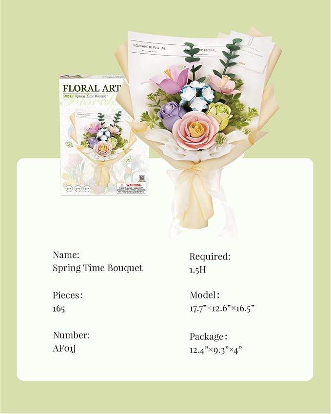 ROKR 3D Puzzles for Adults,Bouquet Flower Building Set,DIY Flower Kit,Ideal Gift for Home Décor