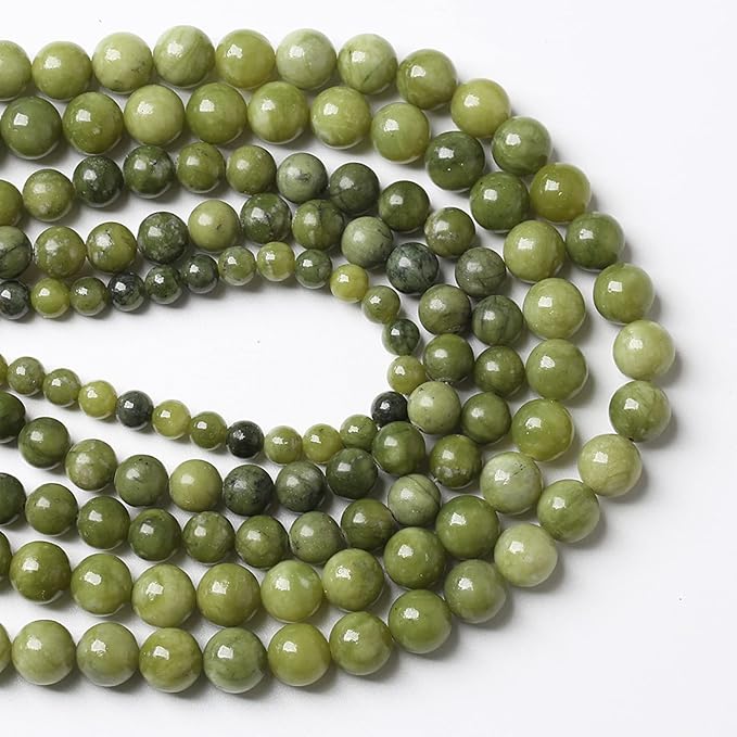 8MM 45PCS Natural Stone Chinese Green Jade Loose Beads for Jewelry Making DIY Bracelet Necklace 1 Strand