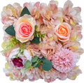 Flower Wall Backdrop, 12PCS 10.6"-15.7" Artificial Flower Wall Panel with Various Styles, 3D Floral Wall Decor for Wedding Photo Background Festive Party Home Decoration (K006, 11.8 * 11.8in)