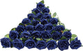 Artificial Rose Flower Navy Blue Flowers Navy Blue Roses Silk Flowers 30 pcs with Long Stem Silk Roses Bouquet for Wedding Bridal Shower Party Home Decoration
