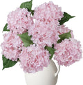 6PCS Premium Pink Hydrangea Artificial Silk Flowers, Lifelike Fake Hydrangea Head with Stems, Faux Floral Arrangements for Wedding Bouquets, Home Table Centerpieces, Party Decoration