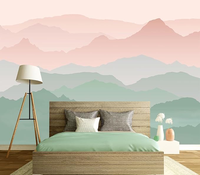 Eierme-Mountain Landscape Background Mural Wallpaper Peel and Stick 160" x 114"