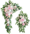 Artificial Flowers Wedding Arch Decor Arch Flowers (Set of 2) for Wedding Welcome Sign and Backdrop Decoration (Light Pink)