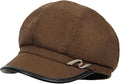 Women Retro Classic Visor Newsboy Cabbie Cap Beret Hats with Flower Buckle for Woman Ladies