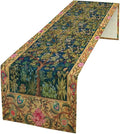 William Morris Table Runner, Boho Rustic Ethnic Tree of Life Flower Original Design Print Table Runner for Home Party Dining Room Kitchen Decor 13x108 Inch