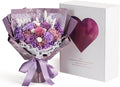 large Preserved flowers Bouquet with Real Roses,Long Lasting flower for delivery prime,Birthday for Women,Wedding,Mother’s Day,Valentine’s Day,Anniversary,Wife,Girlfriend,Christmas Gifts(Purple)