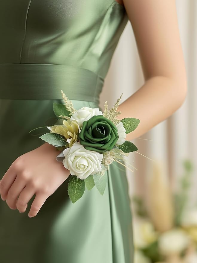 InnoGear Artificial Flowers, 50 Pcs Shades of Forest Rose Foam Fake Roses Bulk with Stems for Spring Decoration DIY Wedding Bouquets Centerpieces Bridal Shower Party Christmas Tree