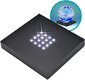 16 White- Light LED Lighted Base for Glass Art - Crystal Display, Lighted Acrylic Base, Glass Vases for Centerpieces Stand, Matte Black