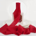 MEEDEE Red Chiffon Ribbon 3 Inch Frayed Ribbon Chiffon Silk Red Fringe Ribbons Wide Chiffon Ribbons for Crafts, Flower Bouquet, Wedding Favors Wrapping (2 Rolls 10 Yards)