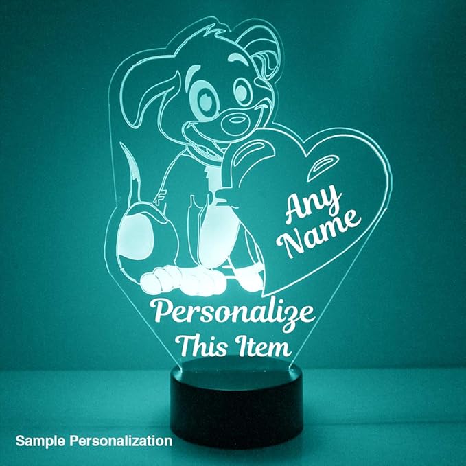 Custom Love & Heart LED Sign Night Light Lamp with Remote, Light Up Display with Personalized Name or Image, Customized and Made in The USA, Clear Acrylic Home Decor Design with 16 Colors, 4 Modes