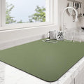 Dish Drying Mat for Kitchen Counter | Coffee Bar Mat for Countertops | Heat Resistant Drainer Mat with Non-slip Rubber Backed | Hide Stain Kitchen Absorbent Draining Mat | Green 18"x32"
