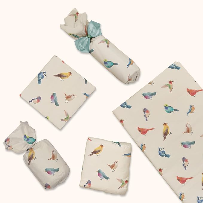Pro Supply Global Birds Printed Tissue Paper for Gift Bags or Boxes and Wrapping - Bulk Decorative Art Tissue Paper for Packaging and Gifting | 24 Sheets 20" x 30"
