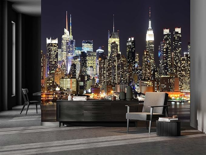 Cliouar-New York City Skyline viewed from Weehawken New Jersey Peel and Stick 137" x 102"