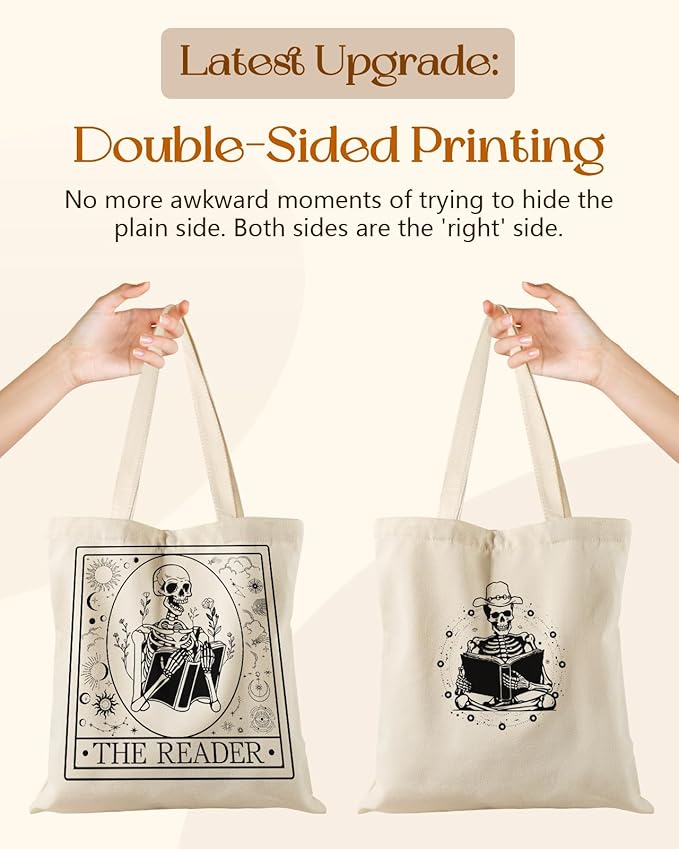 Aesthetic Tote Bag for Women- with Magnetic Buckle and Zipper Inner Pocket Cloth Cotton Canvas Tote Bags