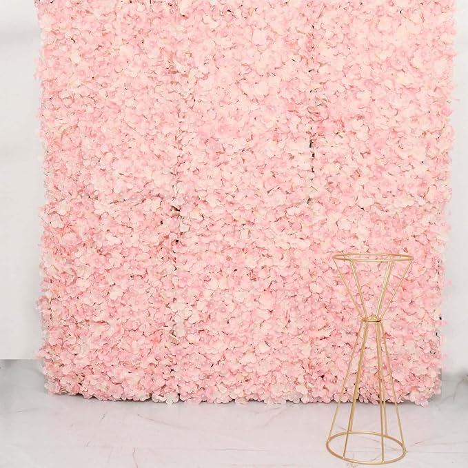 Efavormart 4 PCS Blush Silk Hydrangea Flower Mat Wall Wedding Event Decor for DIY Centerpieces Arrangements Party Home Decorations