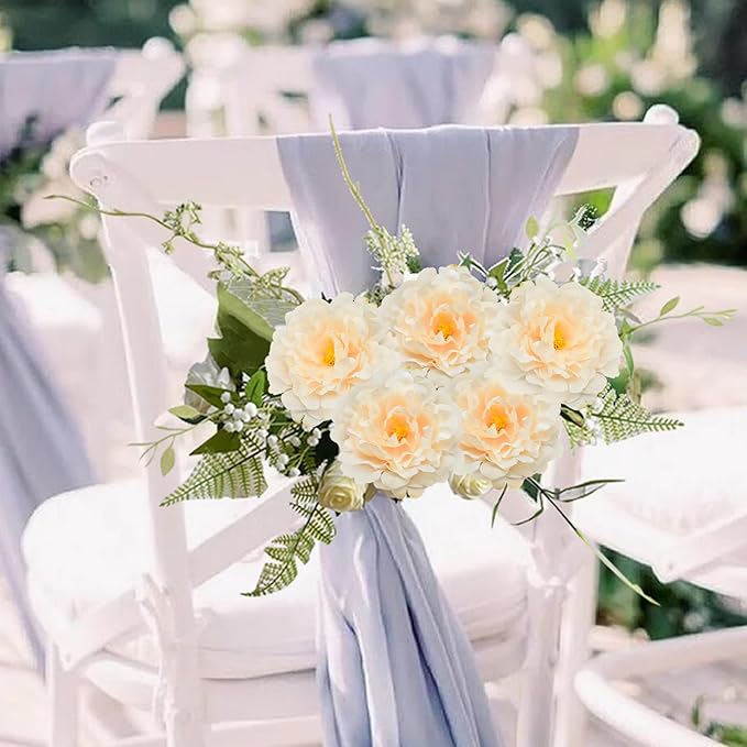 20pcs 5" Artificial Flower Peonies, Silk Peonies with 6" Stems, Flowers Suitable for Wedding Bouquets, Home Party Decoration (Nude)