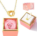 ‌TINGKU Eternal Real Rose Gift Box for Women, Preserved Rose with Customized Name Engraved Heart Necklace, Personalized Romantic Gift for Wife, Girlfriend, Mom, Mother's Day Love Keepsake