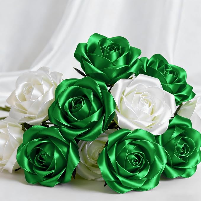 1-1/2" x 100 Yards Satin Ribbon - Wide Silk Green Ribbon with Spool - Ideal for Gift Wrapping, Floral Bouquets, Crafts, Wedding Party Decorations, Christmas and Sewing Projects