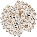 Coffee Theme Linen Placemats Set of 6 Vintage Coffee Cup Table Mats Heat Resistant Place Mats for Home Party Kitchen Dining Decoration 12x18 Inch
