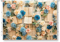 7x5FT Vintage Books Wall Backdrop Pink and Blue Rose Spring Flowers Books Page Backdrop for Kid Girls Birthday Party Decor Baby Shower Wedding Decoration Supplies KUBDJ1094