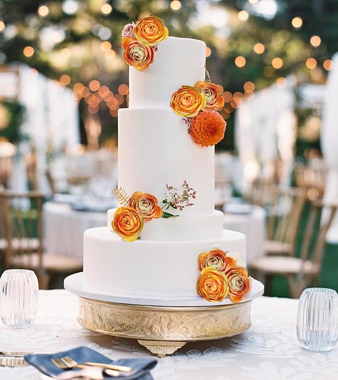 IPOPU Artificial Ranunculus Orange Silk Flowers with Stems 12PCS Mini Fake Flowers for DIY Wedding Bouquet Bridal Shower Decorations Floral Filler Flowers Centerpieces (Shade of Orange)