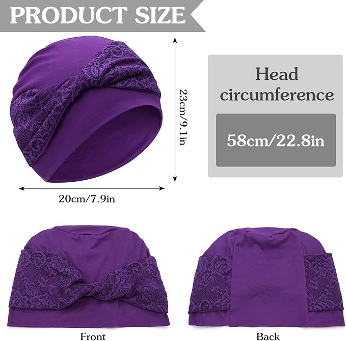 XYIYI Knot Chemo Headwear for Womens Cancer Patients, Stretchy Chemotherapy Headwraps Beanie Hats