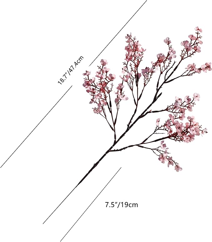 Mandy's Light Pink Artificial Baby’s Breath European Flowers 6 Bundles Silk Gypsophila with Bendable Stems for Fall Thanksgiving & Christmas Centerpiece Wedding Decor and Table Arrangements