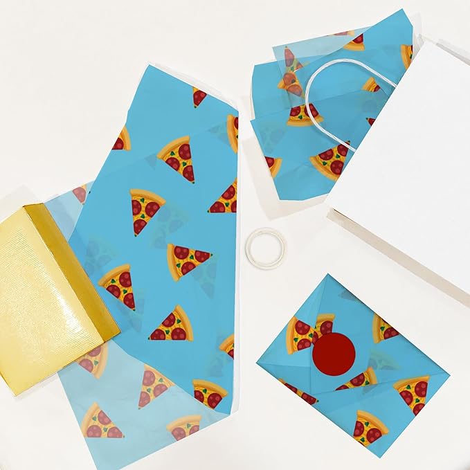 Pizza Printed Tissue Paper for Gift Bags or Boxes and Wrapping - Food Bulk Decorative Art Tissue Paper for Packaging and Gifting | 24 Sheets 20" x 30"