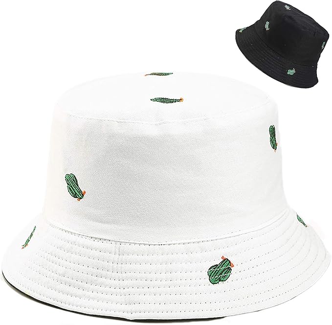 Malaxlx Unisex Bucket Hat Beach Sun Hat Aesthetic Fishing Hat for Men Women Teens, Reversible Double-Side-Wear
