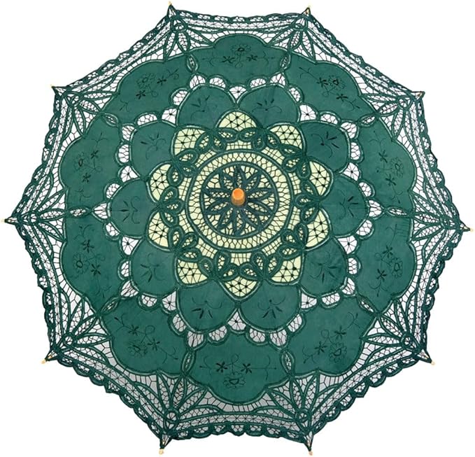 Lace Parasol Umbrella Vintage Wedding Bridal Lace Umbrella for Decoration Photo Tea Party 32 Inch Adult Size