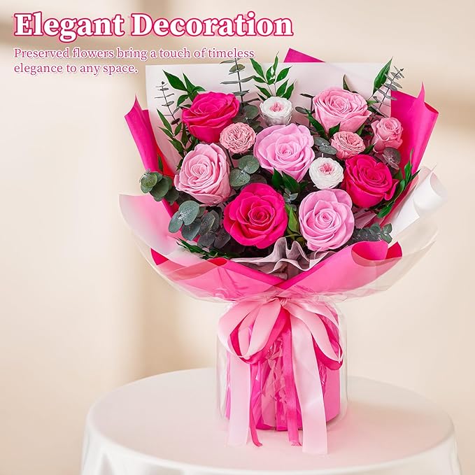 Flowers for Delivery Prime Forever Flowers Preserved Roses Bouquets Purple Flower Birthday Gifts for Women Valentine's Day Mothers Day Graduation