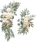 Faux Flower Swag Set of 2, White Artificial Flowers Swags for Wedding Arch, Wedding Welcome Signs, Welcome Reception Ceremony Signs Decorations