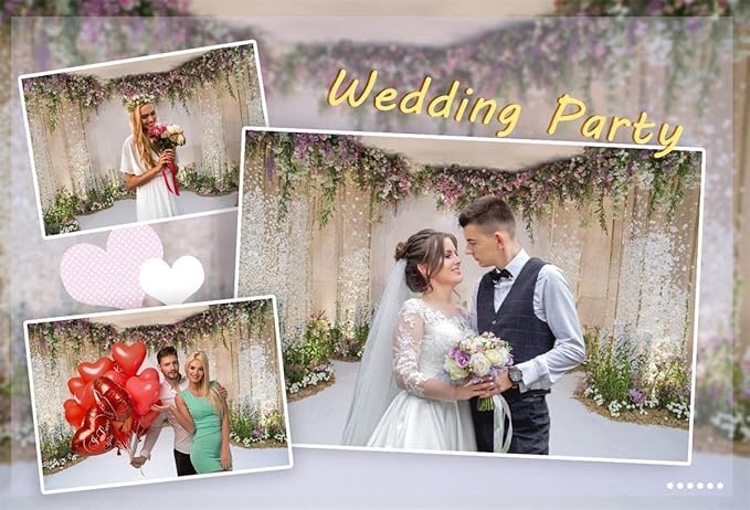 AOFOTO 10x7ft Wedding Backdrop Romance Archway Bridal Shower Flowers Wall Curtain Cradle Ceremony Banner Background for Photography Vinyl Anniversary Birthday Party Decoration Photoshoot Studio Props
