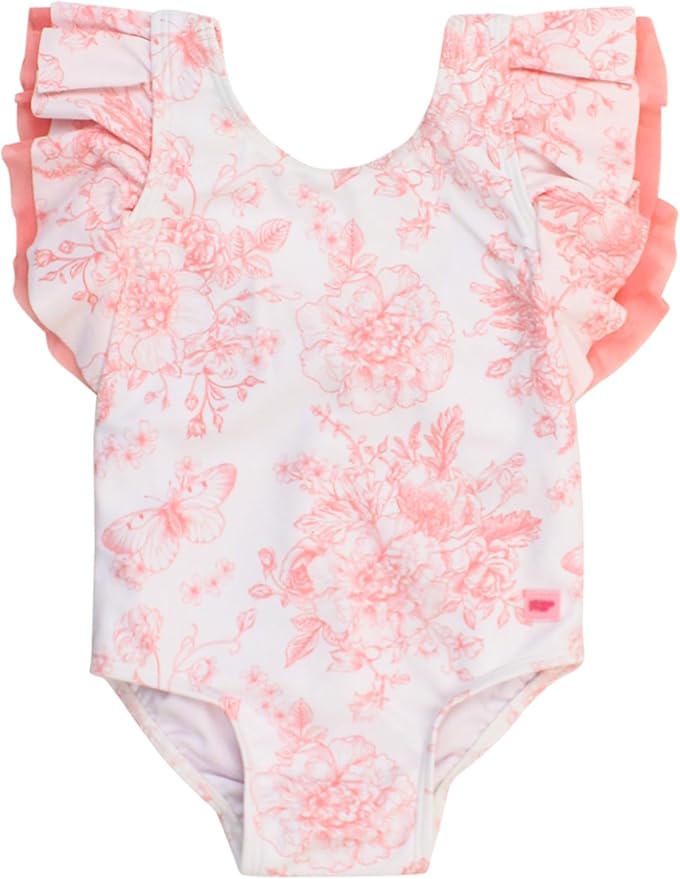 RuffleButts® Baby/Toddler Girls Ruffle Strap One Piece Swimsuit w/UPF 50+ Sun Protection