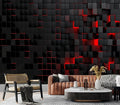 Eierme-Black and red Square Background Mural Wallpaper Peel and Stick 90" x 67"
