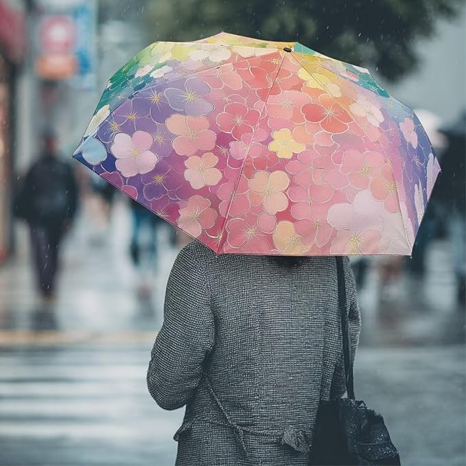 Umbrellas for Rain Lightweight Travel Umbrella 42" Canopy UV Protection Sun Umbrella Windproof Compact Umbrellas