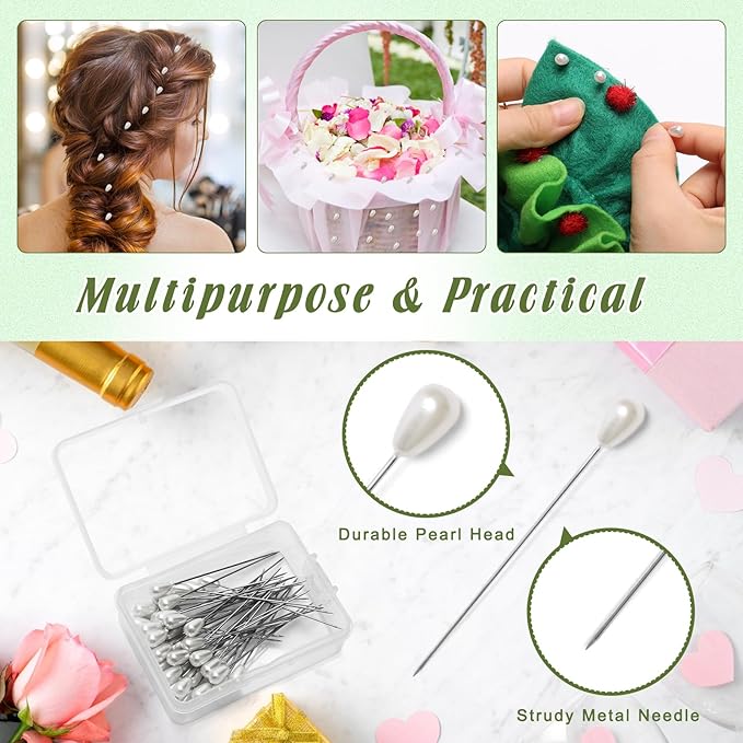 AHIER Corsage Wristlet Band, 162PCS DIY Wrist Corsage Kit with 6P Corsage Bracelet, Wire Cutter and Floral Wire, Green Floral Tape, Pin, Ribbon for Wedding Party Boutonniere Wrist Corsage Supplies