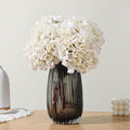 White Dried Hydrangea Flowers Artificial, Faux Fall Floral Stems for Home Decor, Wedding, Vase Fillers (White)