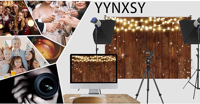 YYNXSY Rustic Glitter Wood Photography Backdrop for Wedding Party Banner Birthday Bridal Shower I Do BBQ Baby Shower Background Photo Booth 10X10FT YY-517