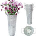Galvanized Iron Rustic Vases, Water Leakage Proof Flower Bucket Pots ,Set of 4, Flower Arrangement Decoration and Household Decor Displayed in Flower Shops or Homes (9.03" H,4 Pieces)