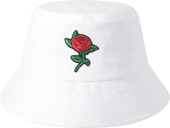 ZLYC Unisex Fashion Embroidered Bucket Hat Summer Fisherman Cap for Men Women