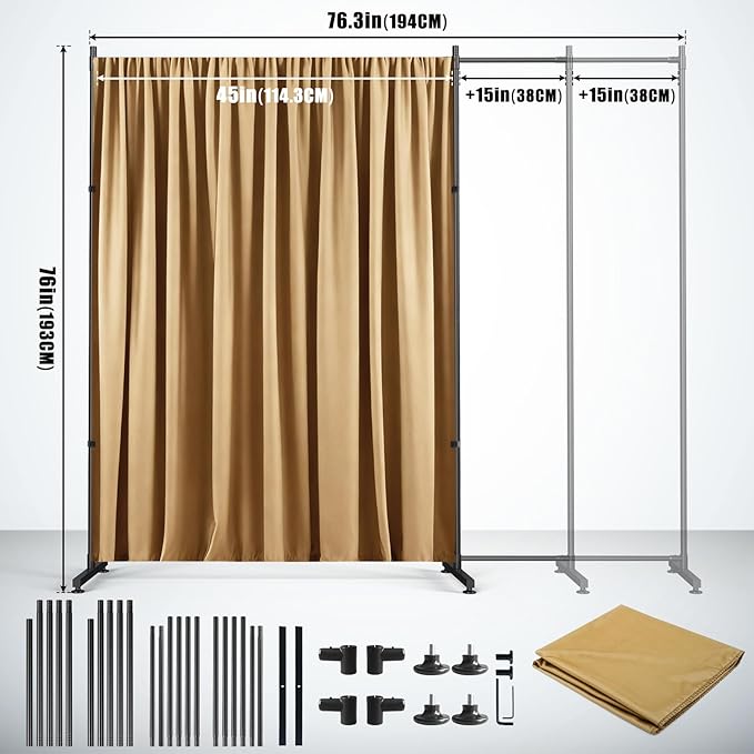 Photography Backgroud/Backdrop –Width Adjustable Thick & Opaque Fabric for Studio, Party, or Video Backdrop– Perfect for Portraits, Events, and Professional Shoots (Khaki, 6FT X 6FT)