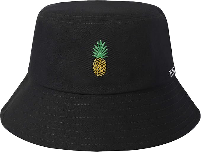 ZLYC Unisex Fashion Embroidered Bucket Hat Summer Fisherman Cap for Men Women