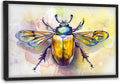 Framed Large Pictures Wall Art for Living Room, Insect Bettle Oversized Wall Decor Golden Bug Canvas Print Painting Extra Large Framed Artwork for Bedroom Office 36"x24"