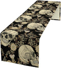 Gothic Table Runner,Vintage Floral Skull Print Table Runner for Home Kitchen Table Dining Garden Farmhouse Wedding Party Decor 13x36 Inch