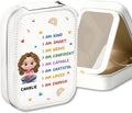 Wrappiness Girls & Women Lovely Makeup Box With LED Mirror - Personalized Jewelry Box Organizer Portable Ideal for Travel, Gift for Daughters Sisters Friends (Kind Smart Loved, Toddler Girls)