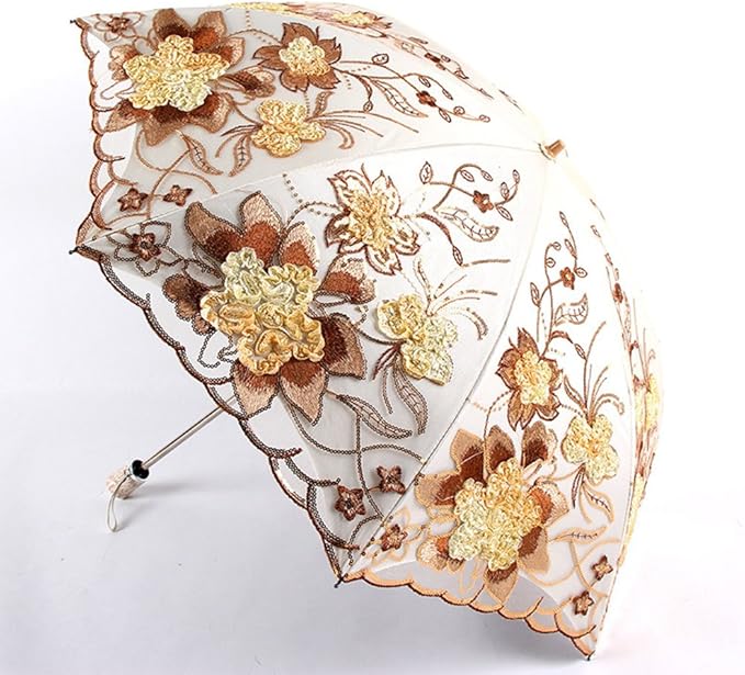 Honeystore Flower Lace Parasols for Wedding Party Lace Bridal Umbrella