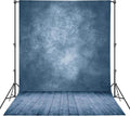 Professional Abstract Portrait Photography Backdrop,Wall with Wood Floor Backdrop for Kids Photography Baby Newborn Cake Smash Photo Shoots Hypoallergenic Fabric Photography Props(Blue-6x9ft)