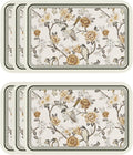 ISAENNE PVC Placemats Set of 6,Rectangular Flower and Bird Print Placemats, Waterproof and Heat-Resistant Place Mats,Decoration for Kitchen, Dining, Parties, Holiday,12"*17"